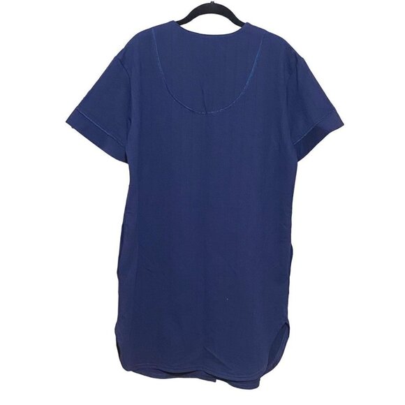 Amanda Stewart Intimates Navy Button Down Lounge Dress Pockets Womens Medium NWT - Picture 3 of 10